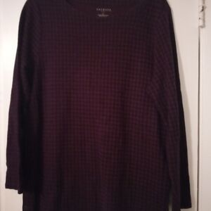 Talbots Deep Purple Houndstooth Knit Top